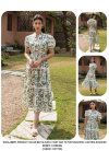 DR0018 Green Cotton Printed Ladies One Piece Western Dress Wholesale Online